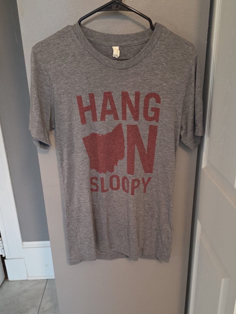 Bella Canvas Gray Short Sleeve Tee with Red Graphic